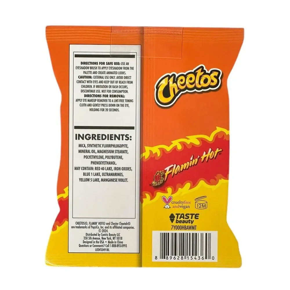 Cheetos Eyeshadow Palette Limited Edition Brush Set Flamin Hot Crunchy 12 Shades